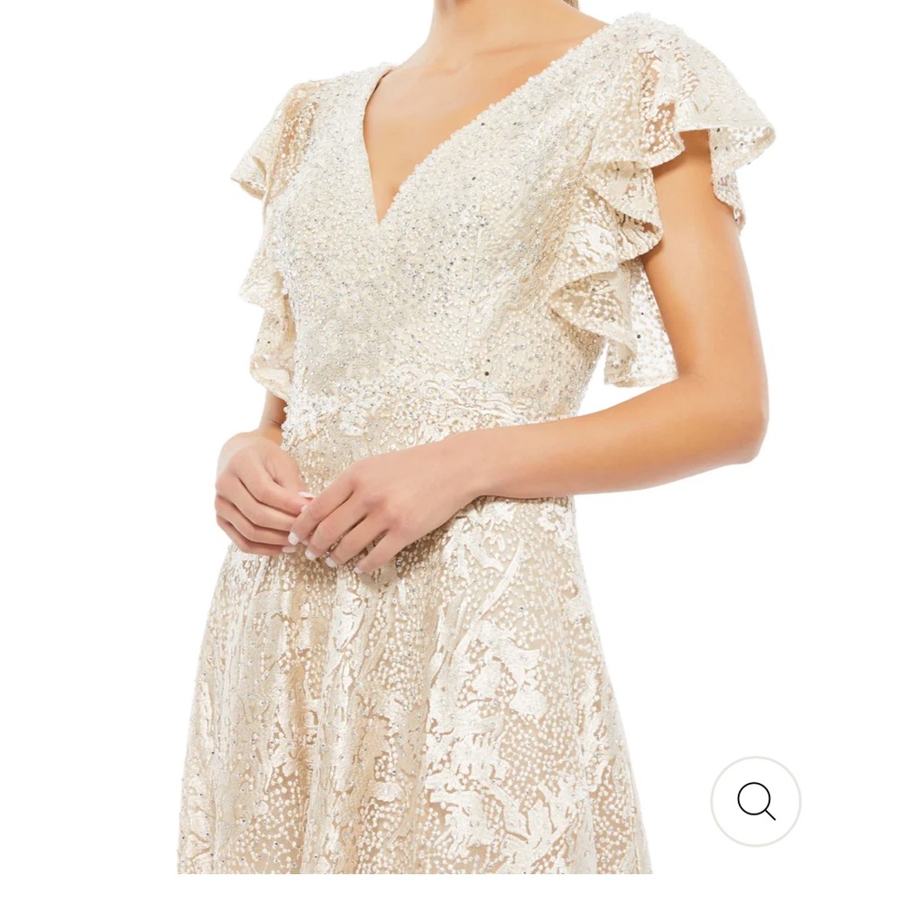 Mac Duggal Ivory Sequin Bridal Gown